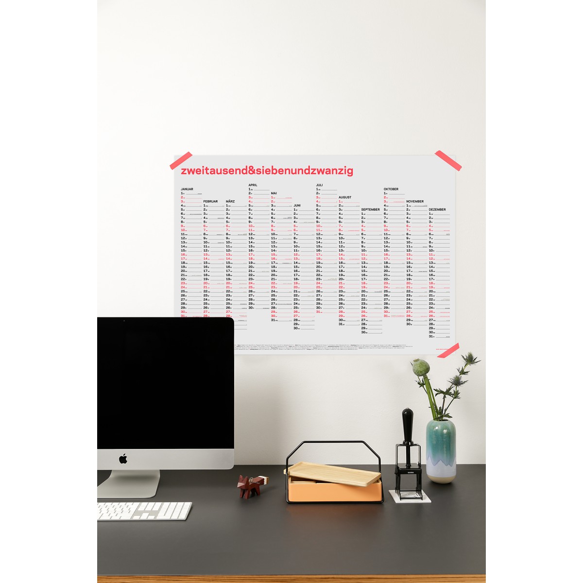 zweitausend&siebenundzwanzig - A1 Wandkalender 2027 - korall
