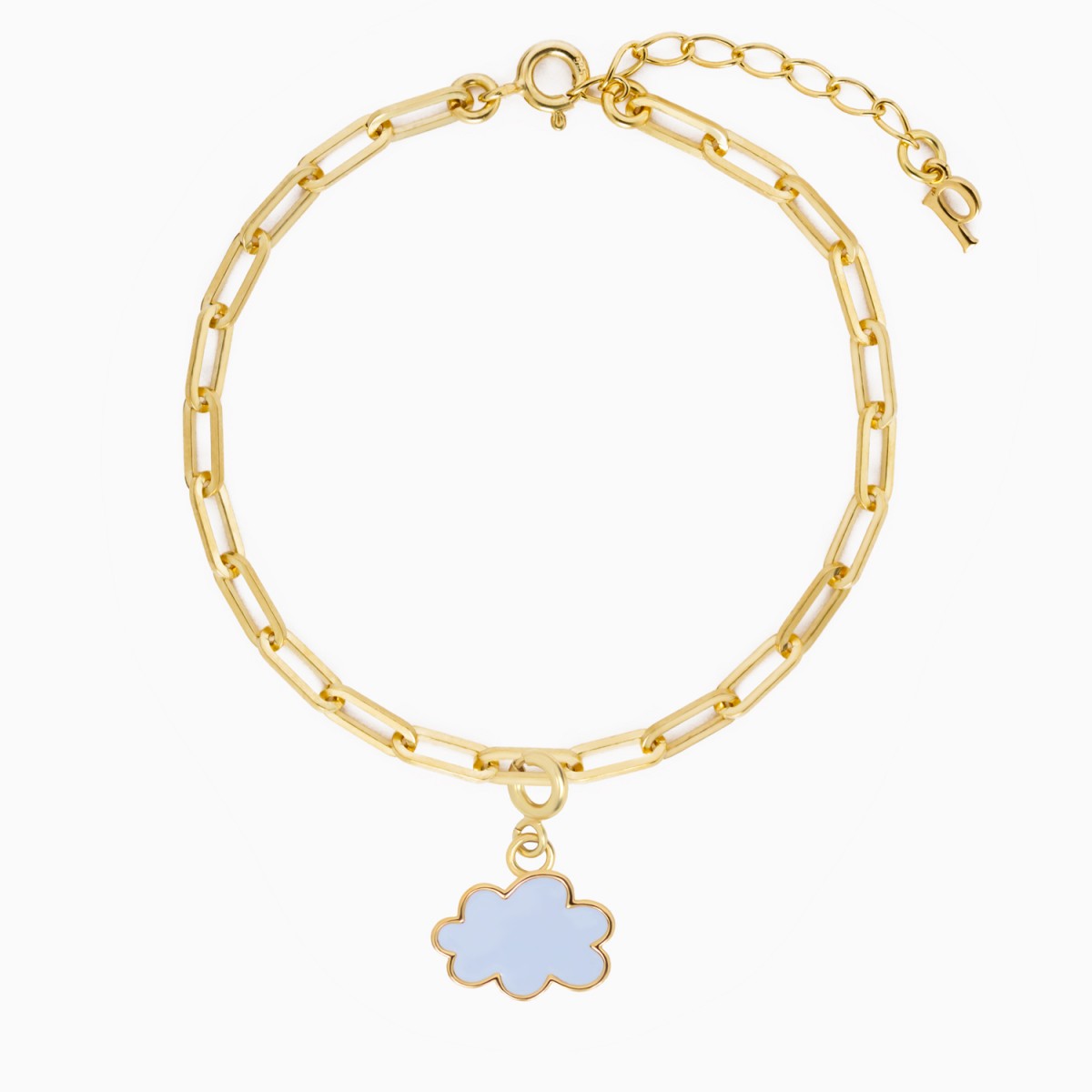 Bettelarmband mit Wolken Charm Anhänger aus Gold Vermeil  | Paeoni Colors