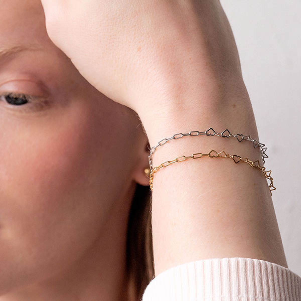 related by objects - just hearts bracelet - 925 Sterlingsilber 18k goldplattiert