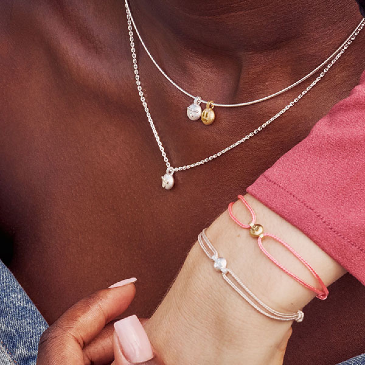 related by objects - vibe necklace - namaste - 925 Sterlingsilber - feinversilbert 