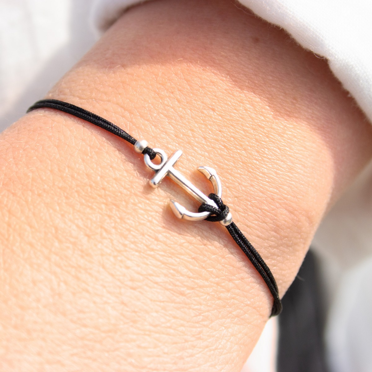 Bow & Hummingbird Armband auf Karte - Anker Versilbert - Meer Erinnerungen