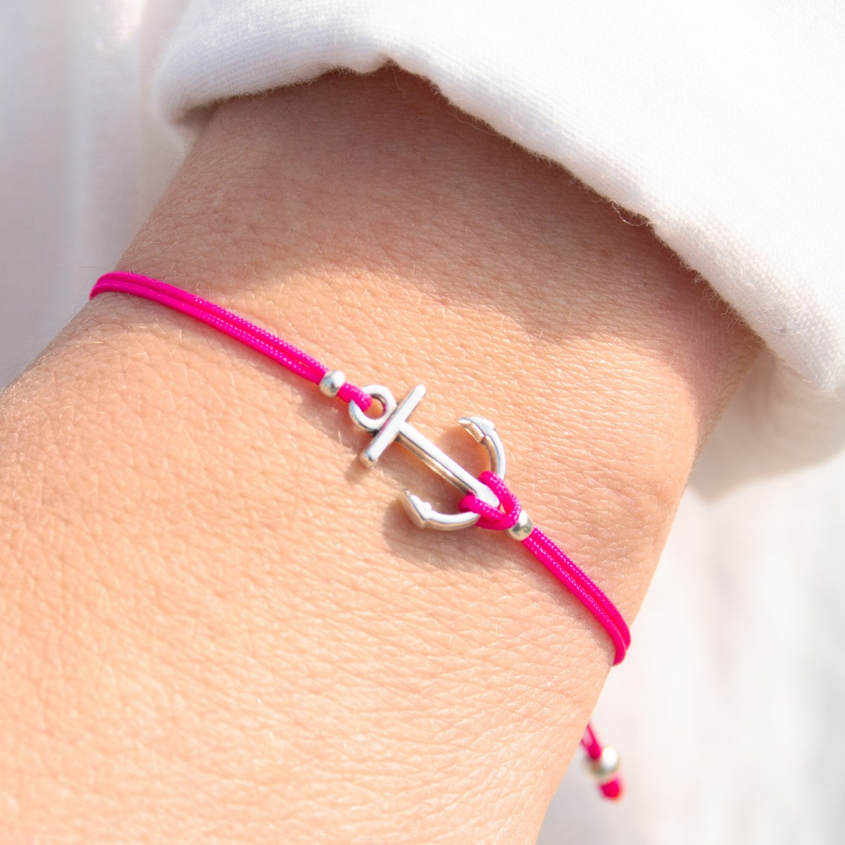 Bow & Hummingbird Armband auf Karte - Anker Versilbert - Meer Erinnerungen