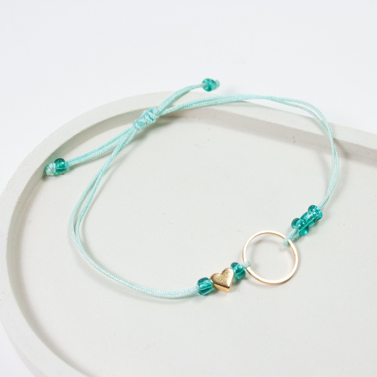Armband auf Karte - Ring, Herz, Blümchen - Für Dich