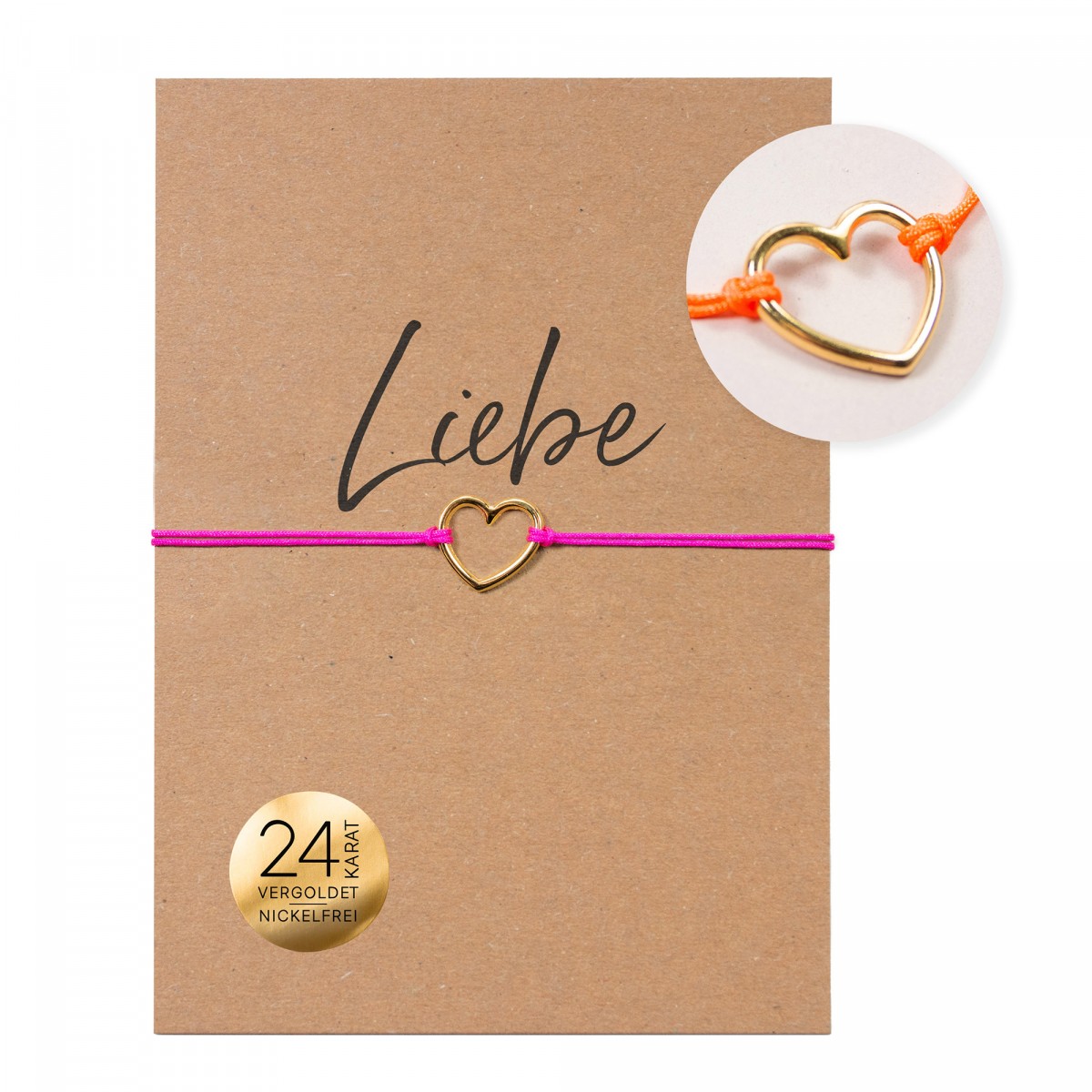 Bow & Hummingbird Armband auf Karte - Herz - Liebe