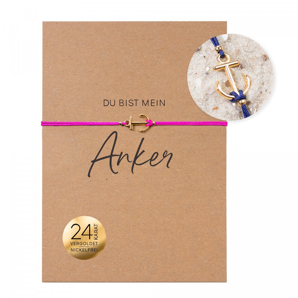 Bow & Hummingbird Armband auf Karte - Anker - Du bist mein Anker