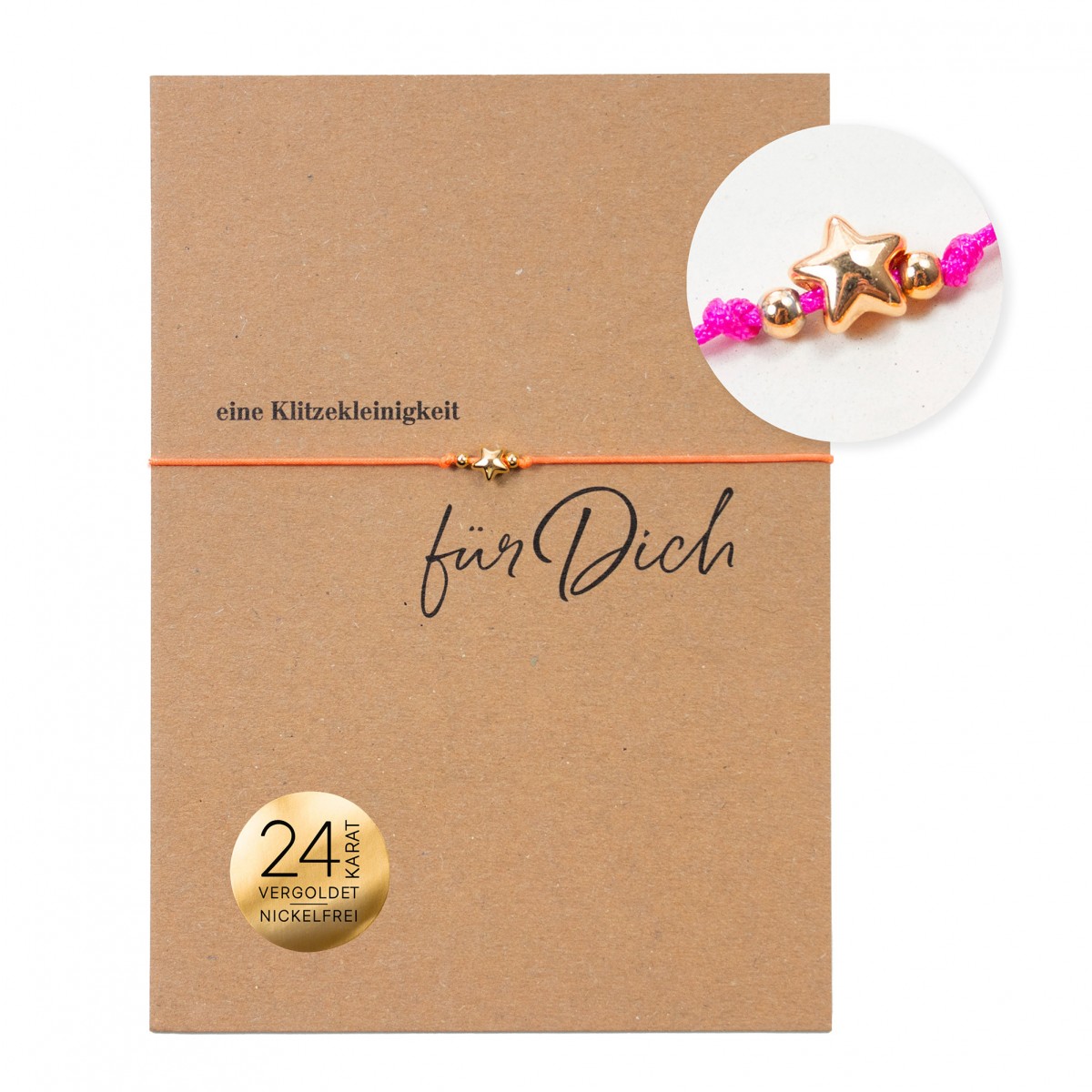 Bow & Hummingbird Armband auf Karte - Stern - Eine Klitzekleinigkeit für Dich