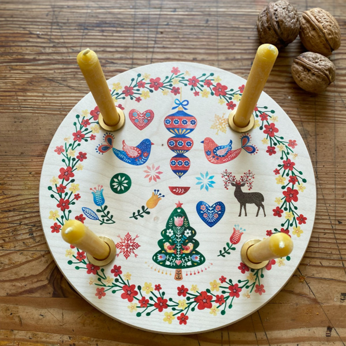 madeva Holzliebe Adventskranz Schweden bunt