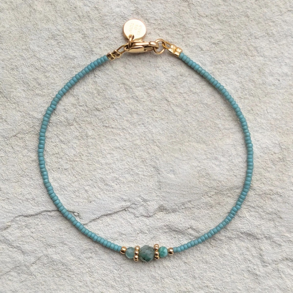 DIY-Set Armband mit Smaragden I wasserfest & plastikfrei I ever so tiny