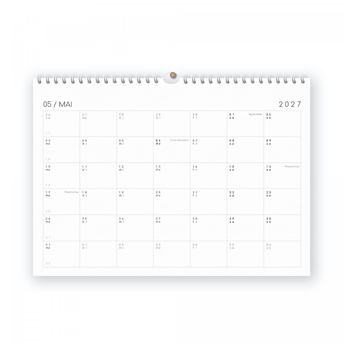 Kalender 2027 mit Aufklebern A4/A3 - SANS.