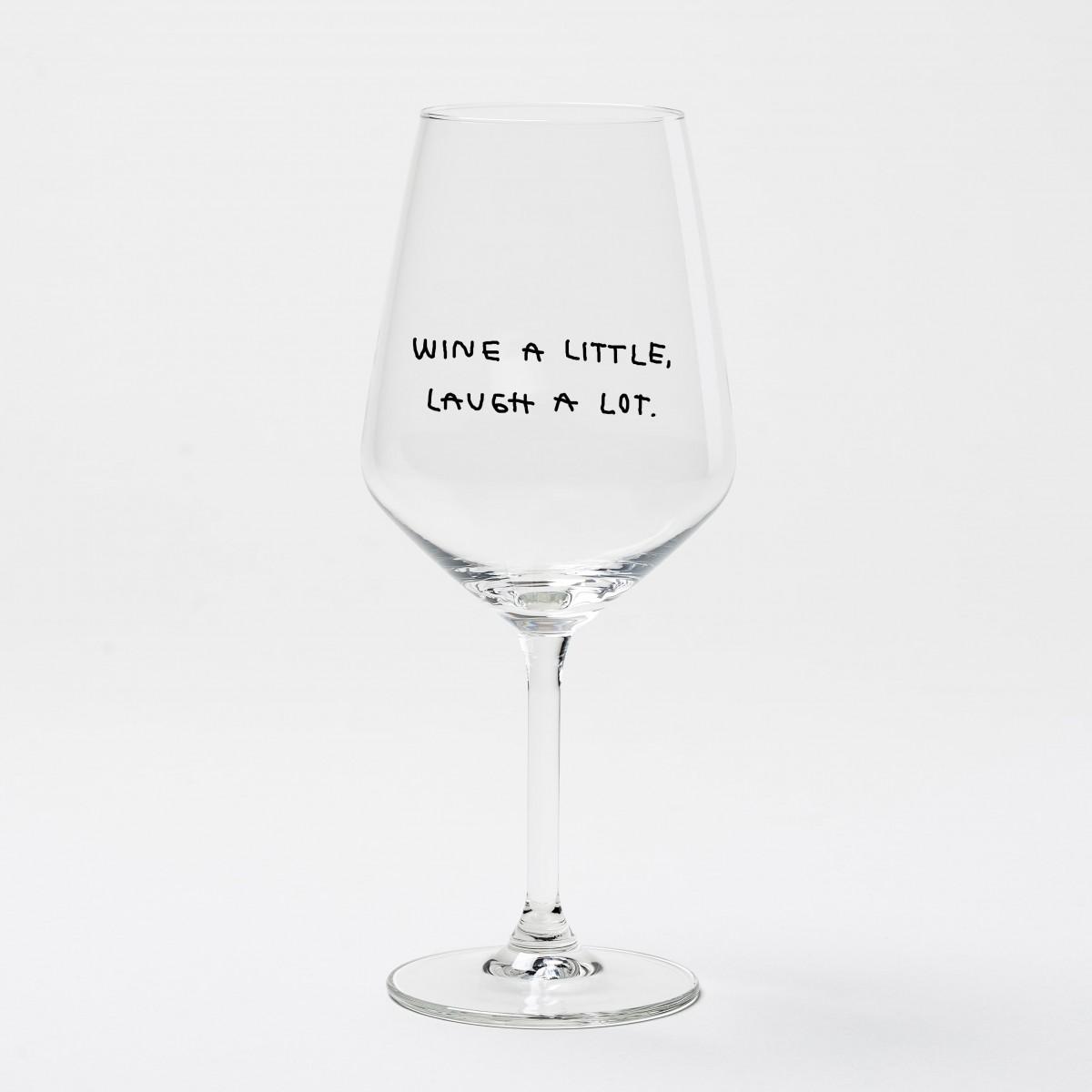 "Wine A Little, Laugh A Lot" Weinglas by Johanna Schwarzer × selekkt