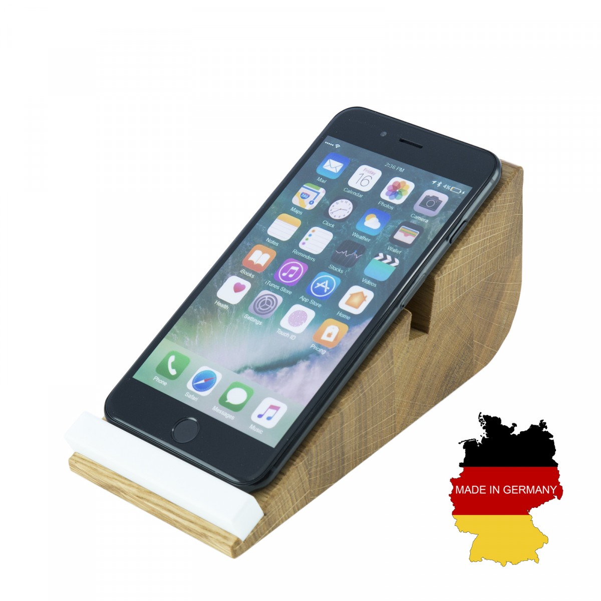 Smartphone Halter cela 6, iPhone Halterung aus Holz | Handy Aufsteller 6 Zoll | Holzbutiq