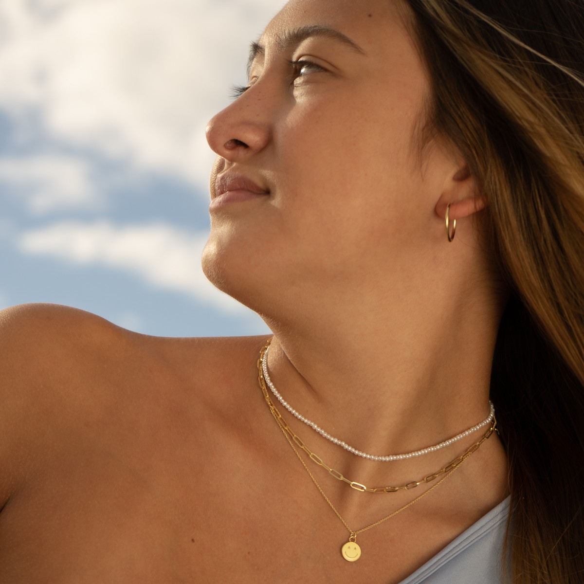 Smiley Necklace | Halskette aus Gold Vermeil | Paeoni Colors 