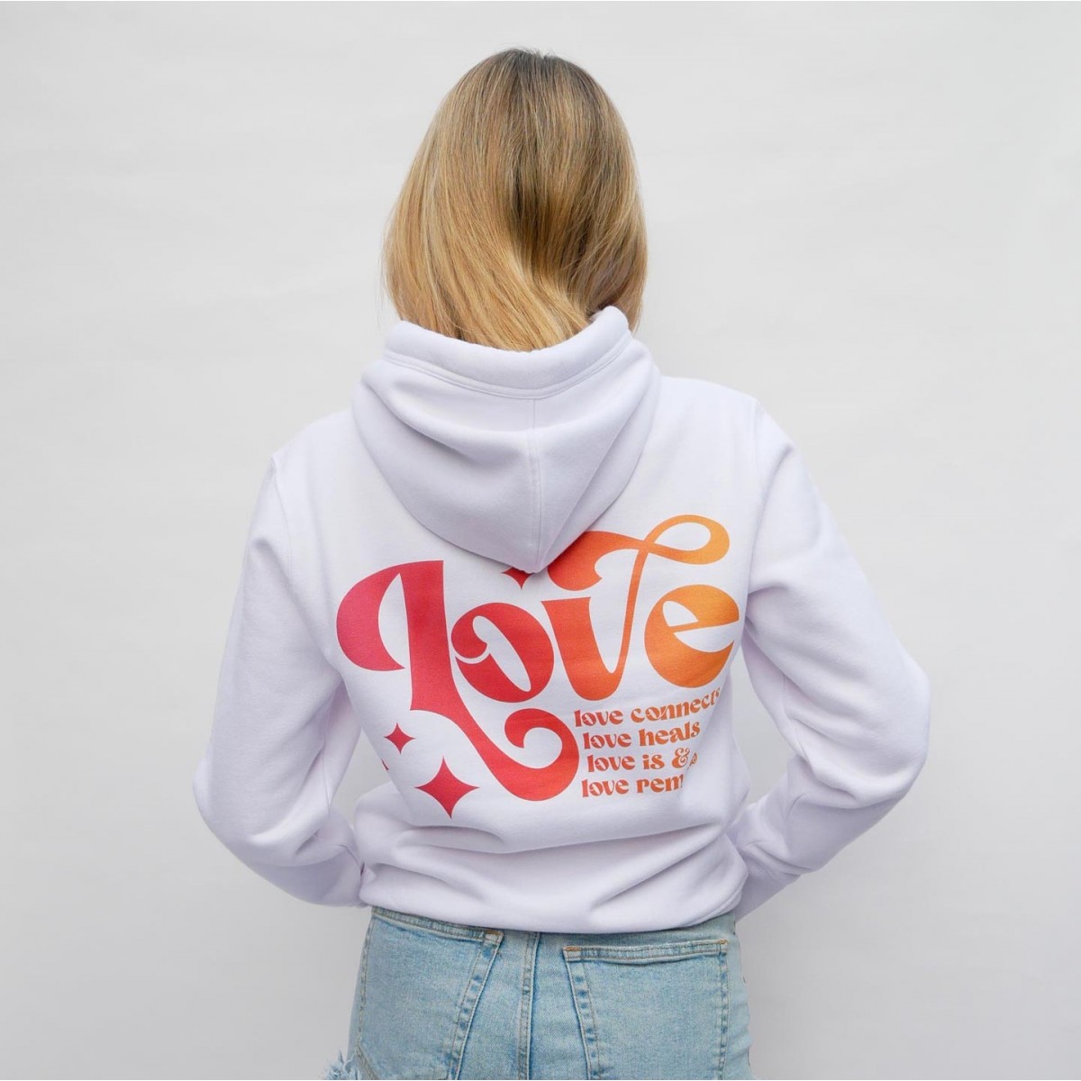 SPARKLES OF LIGHT | LOVE CONNECTS Hoodie weiss