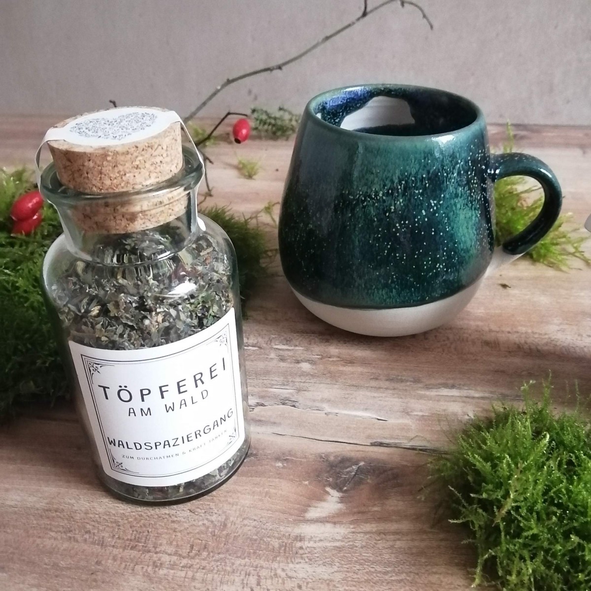 Geschenkset "Teemomente" - Kräutertee, Tee & handgetöpferte Tasse | Töpferei am Wald