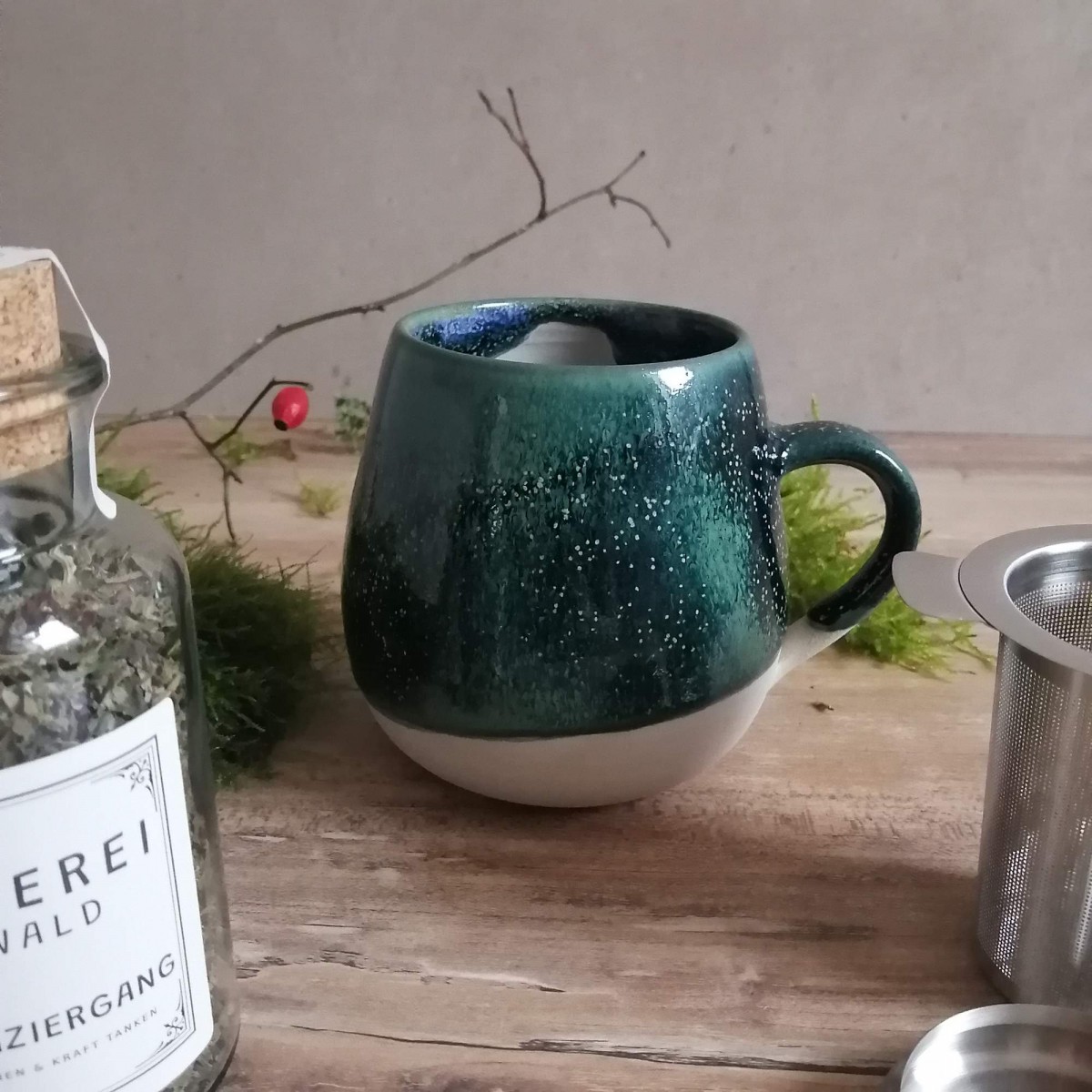 Geschenkset "Teemomente" - Kräutertee, Tee & handgetöpferte Tasse | Töpferei am Wald