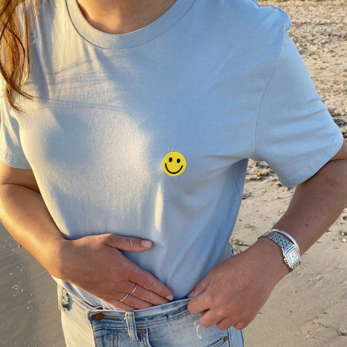 The Life Barn – Smiley T-Shirt Unisex (hellblau)