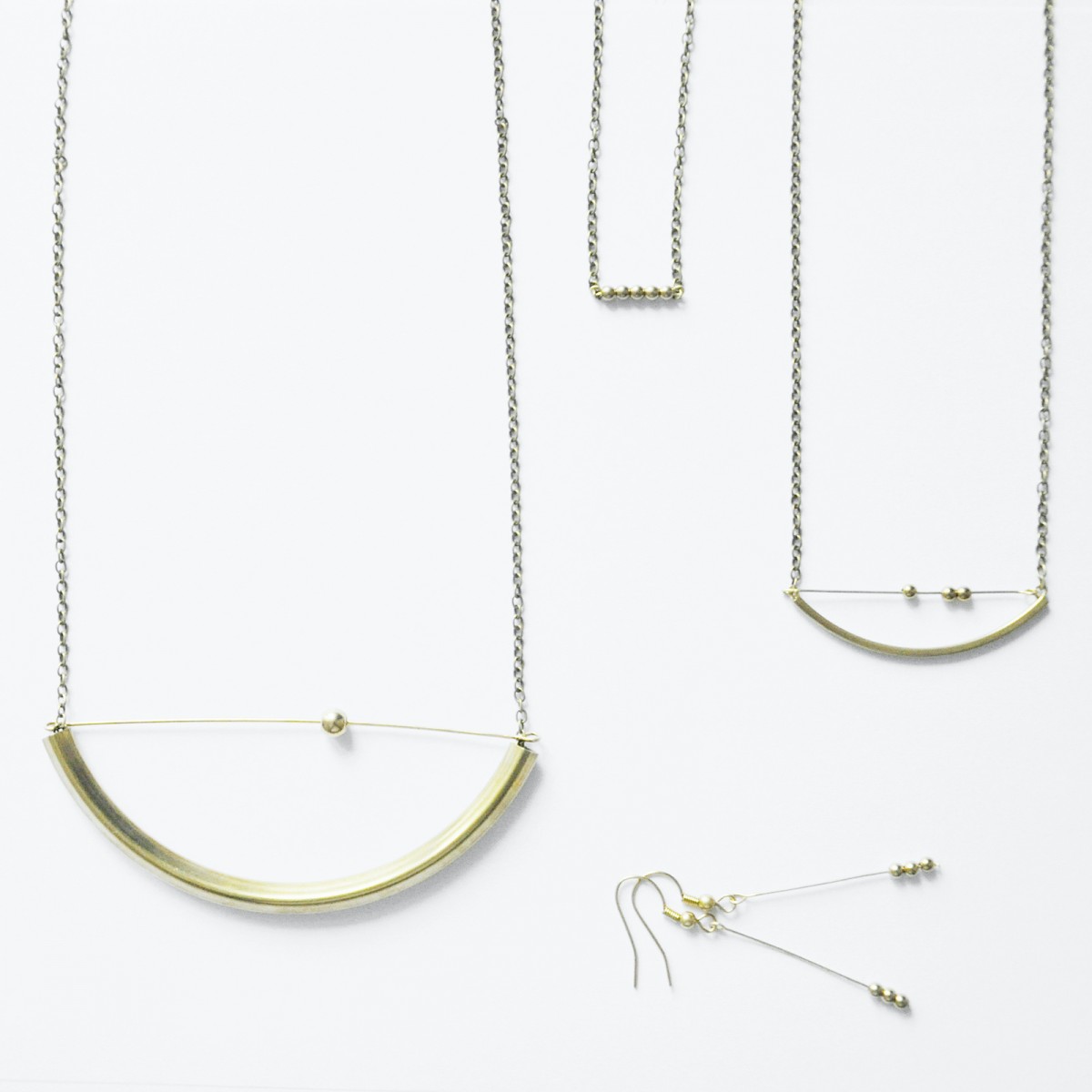 KETTE "golden dots" alt - gold bronze Ohrschmuck 