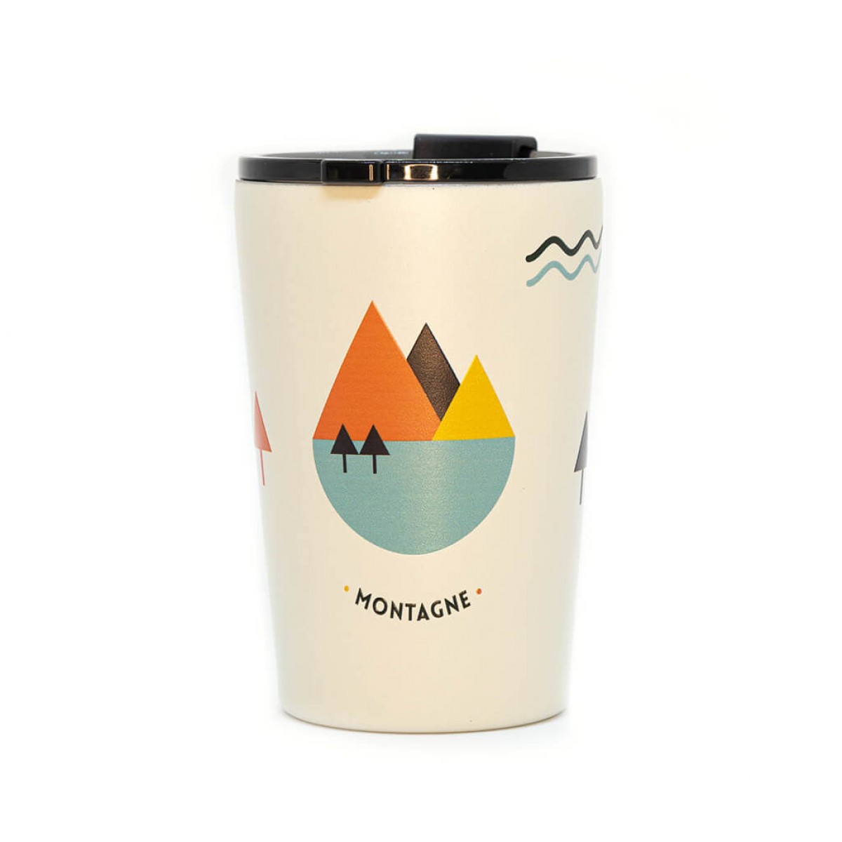 Isolierter Edelstahl Kaffee & Camping /to-go-Becher - Montagne blanche