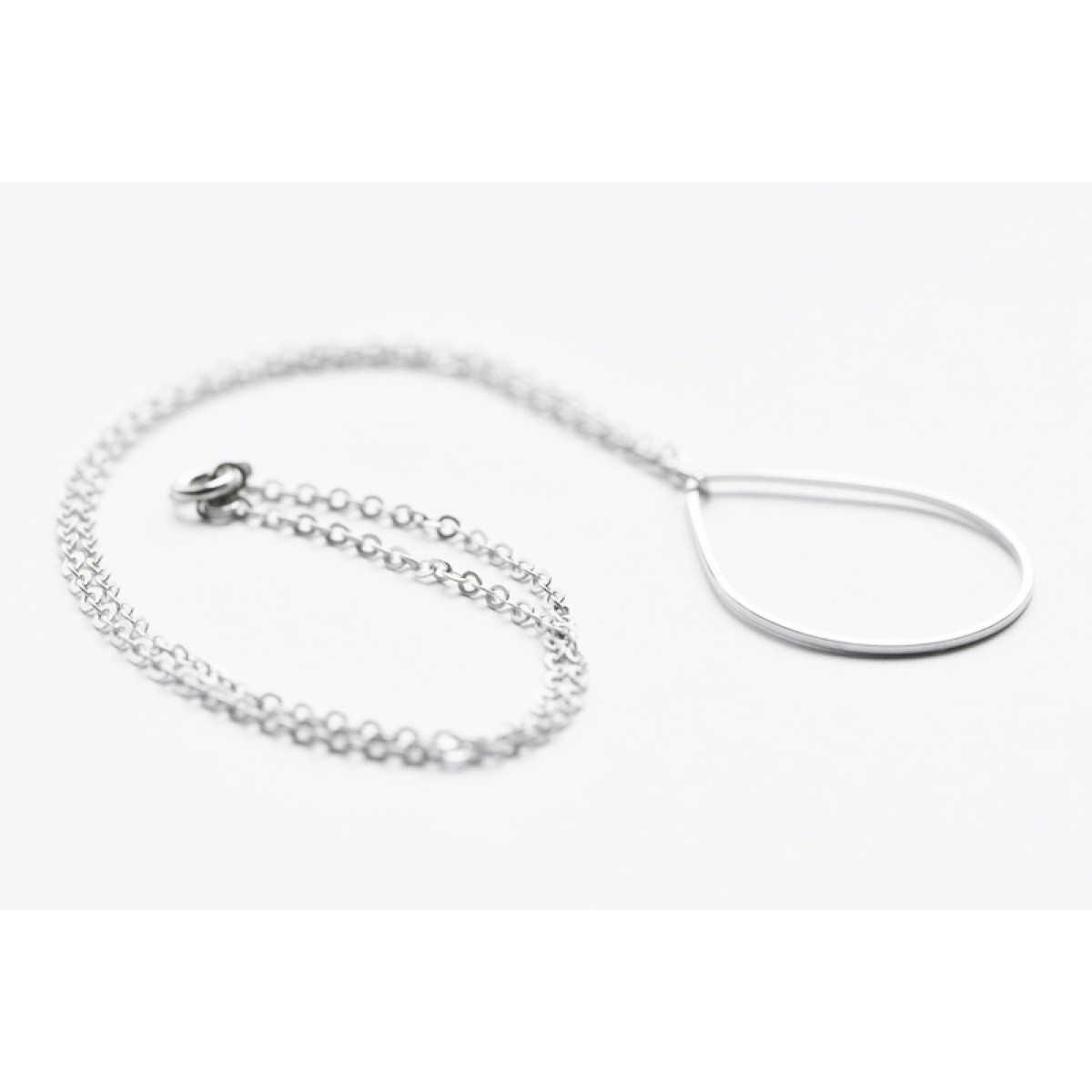nahili KETTE "Shapes" minimal Anhänger - Weißgold plattiert silber