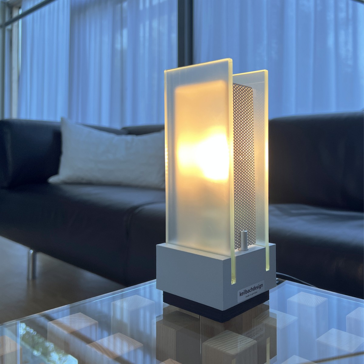 Keilbach Tischleuchte "twix", 8 x 8 x 20 cm, incl. LED Leuchtmittel, CE-geprüft