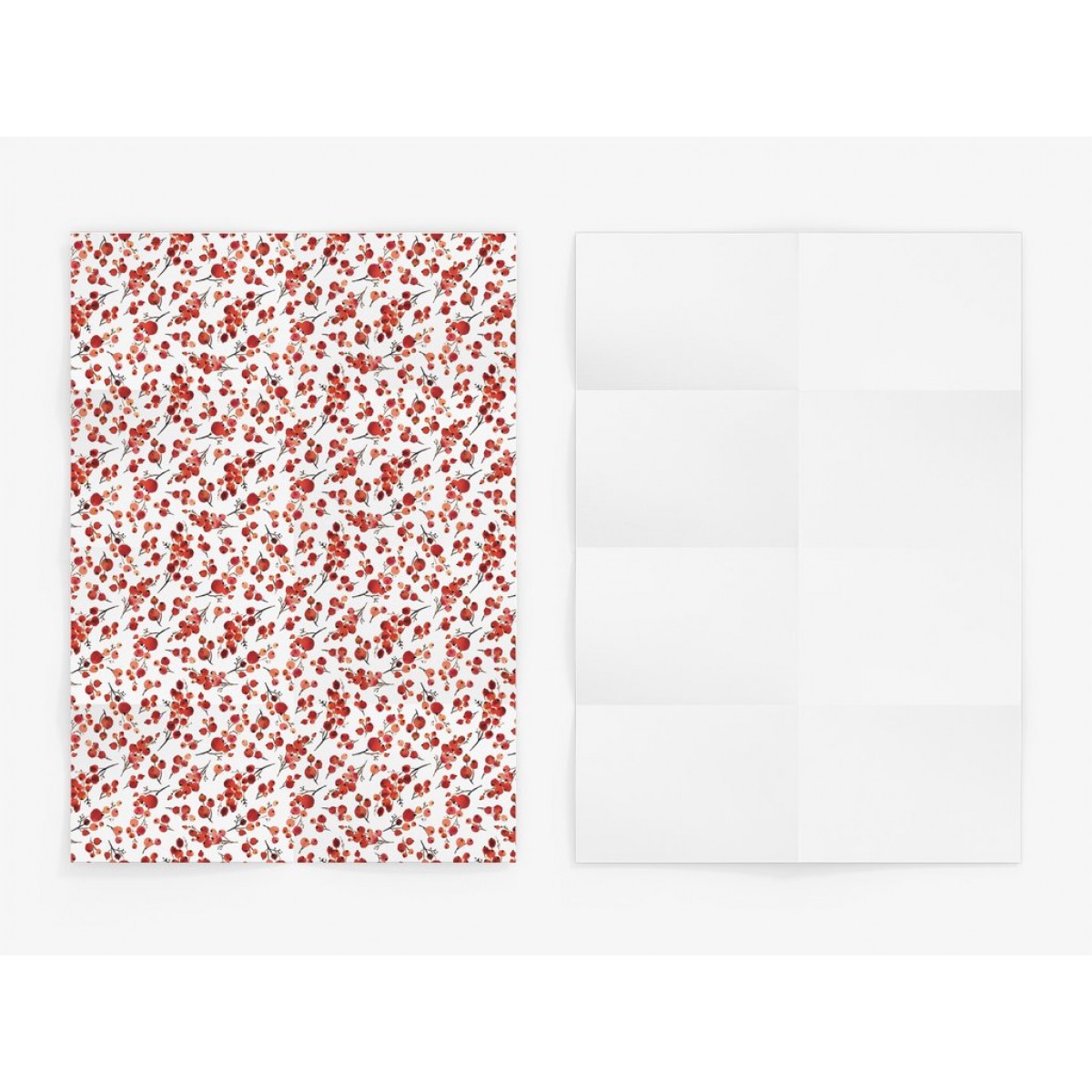typealive / 5x Geschenkpapier /  Red Berries (gefaltet)