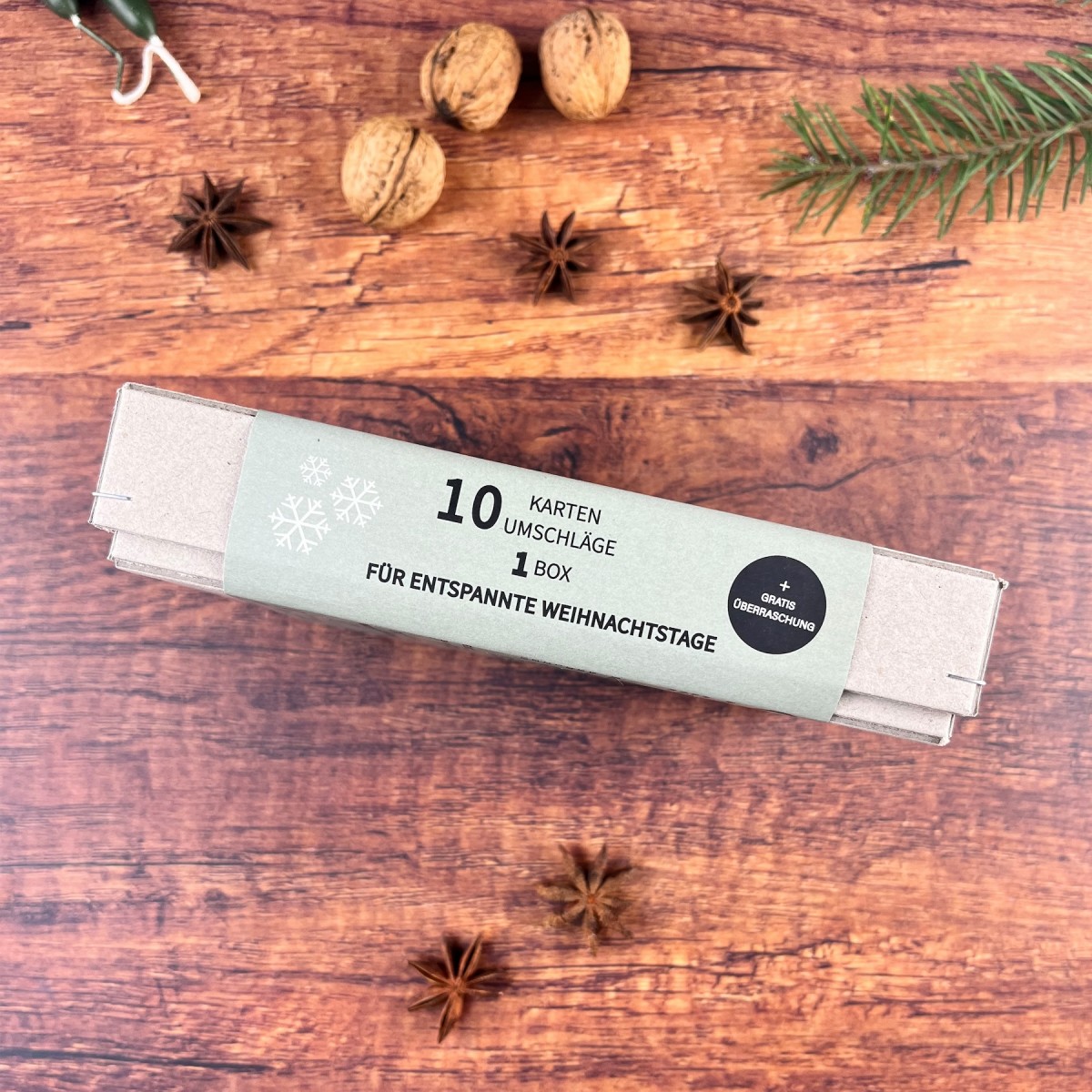 Postkarten-Set - 10 Weihnachtskarten + Umschläge - Nr. 19 - Naturbedacht