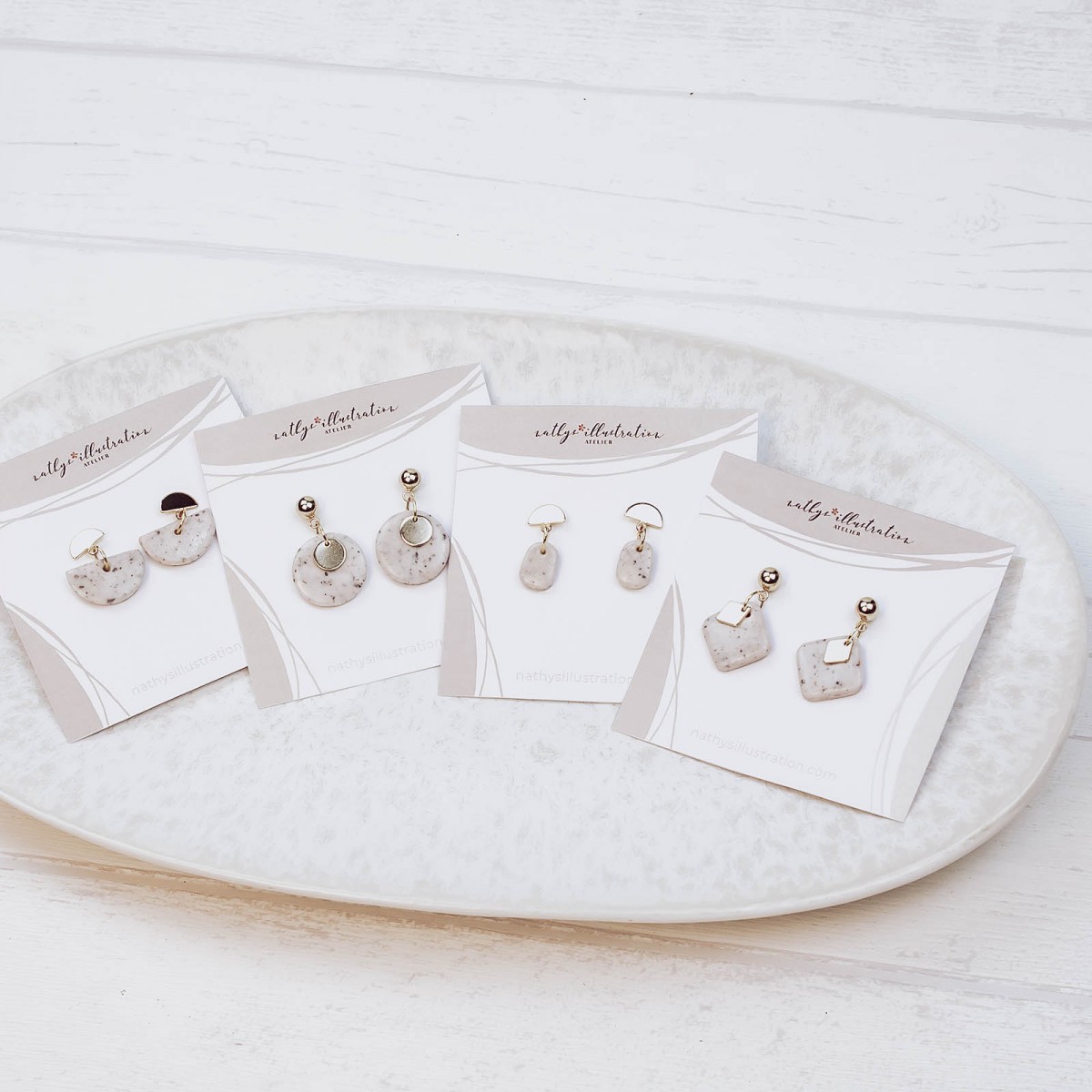 nathys_illustration - Ohrringe "moonstone" 1,5cm 