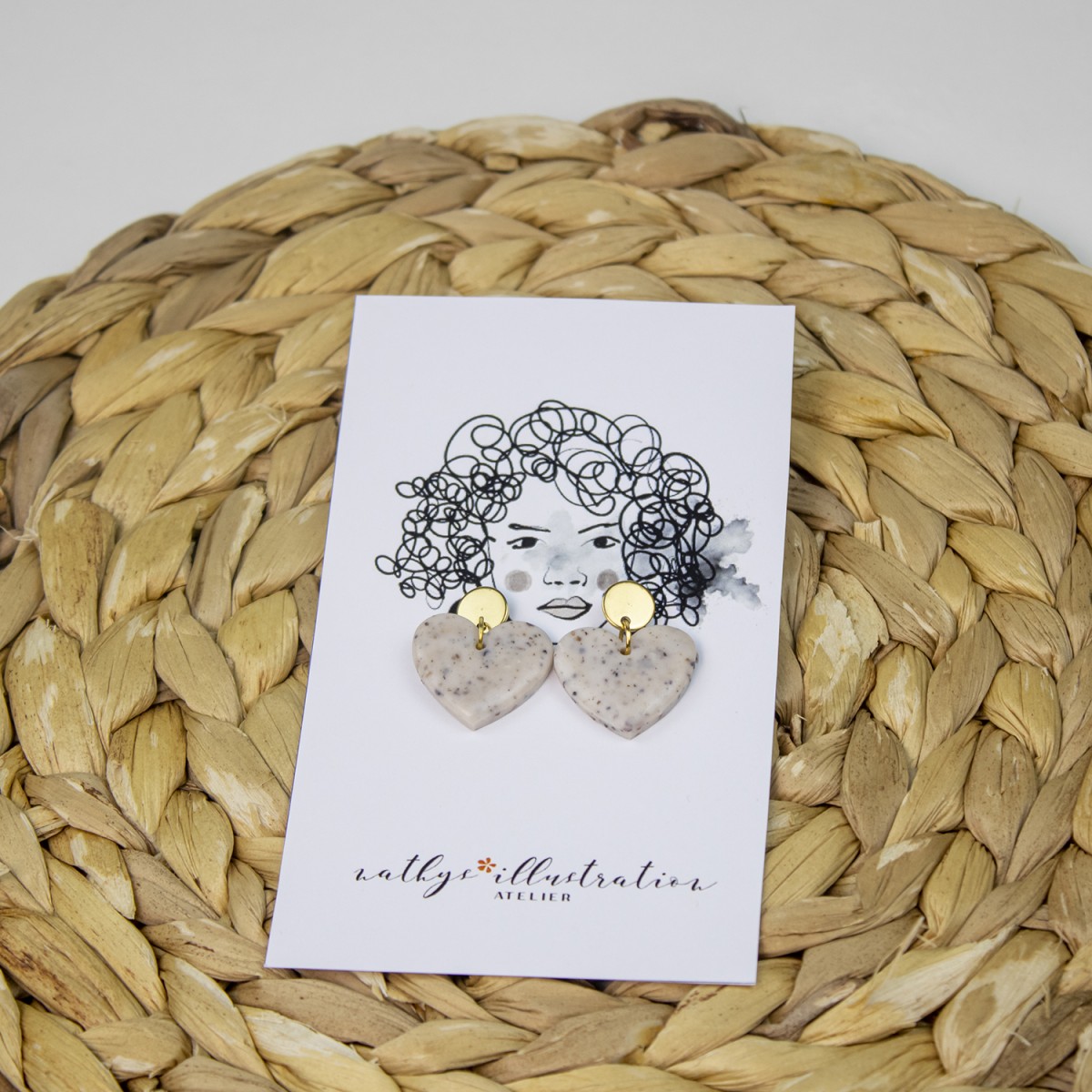 nathys_illustration - Ohrringe "white stone heard" 1,5cm