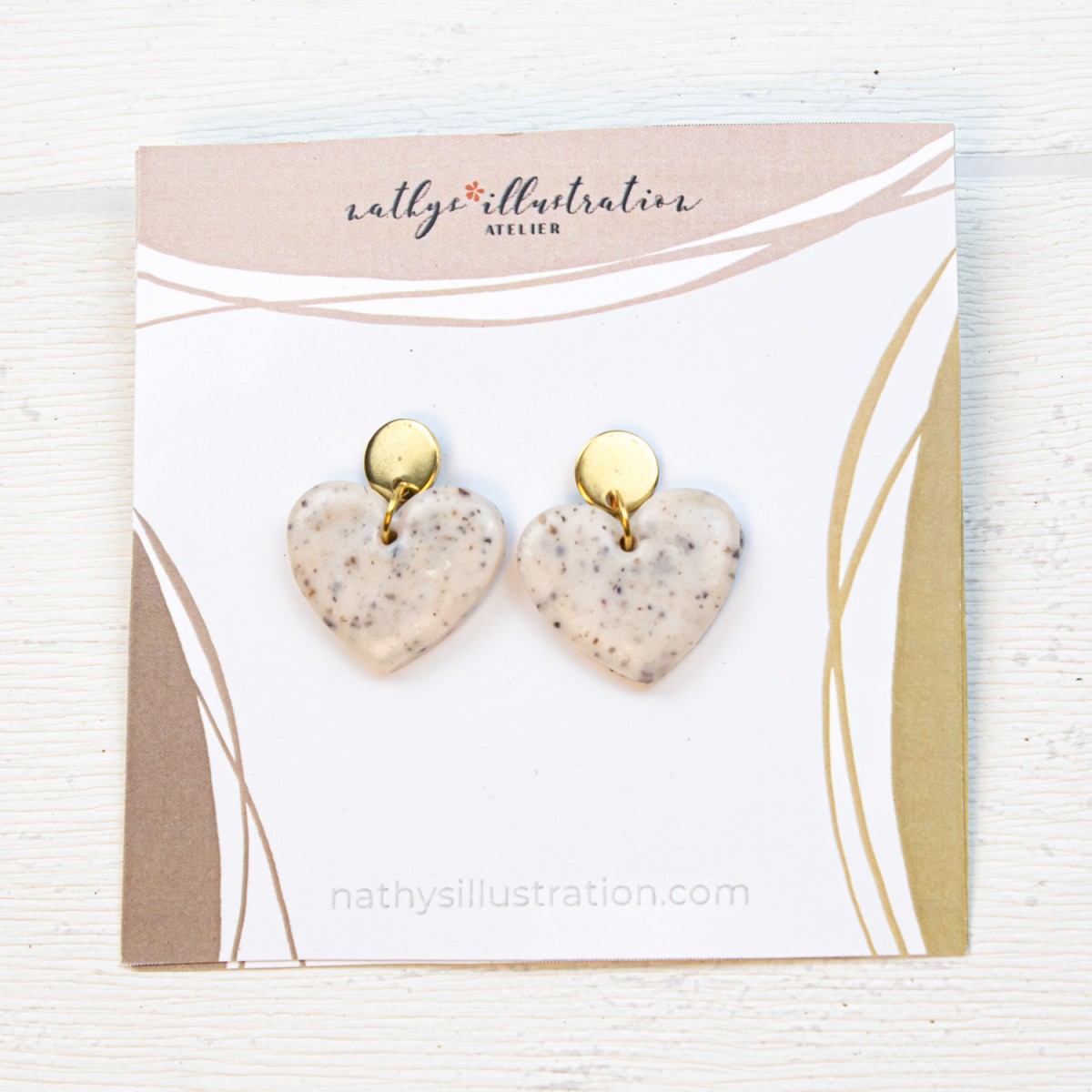 nathys_illustration - Ohrringe "white stone heard" 1,5cm