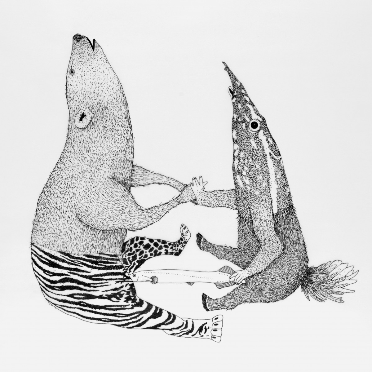 Anka Büchler Das Liebesspiel der Wolpertinger limitierte  Siebdruckserie, Motiv 4
