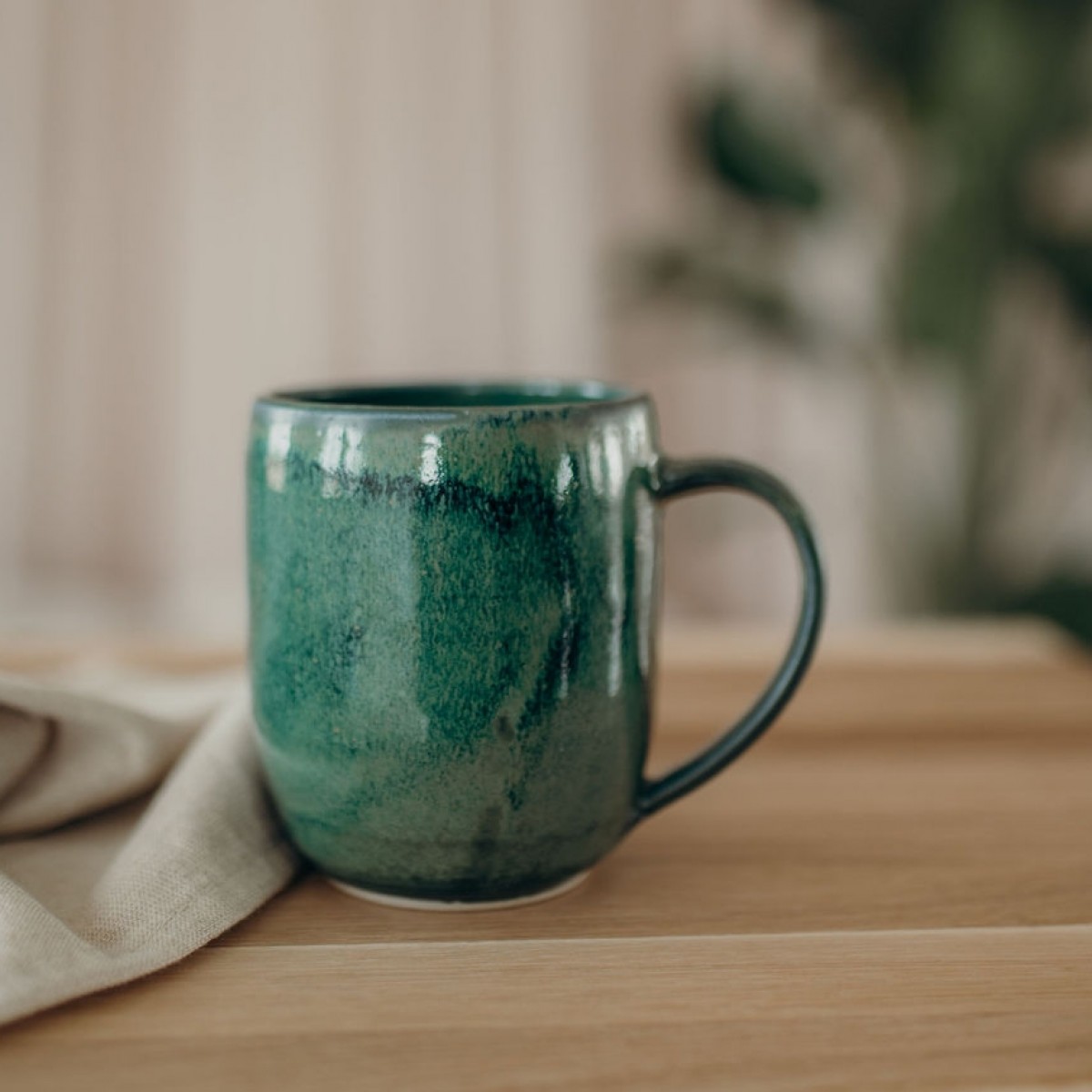 handgemachte Keramiktasse "magic green" | Töpferei am Wald
