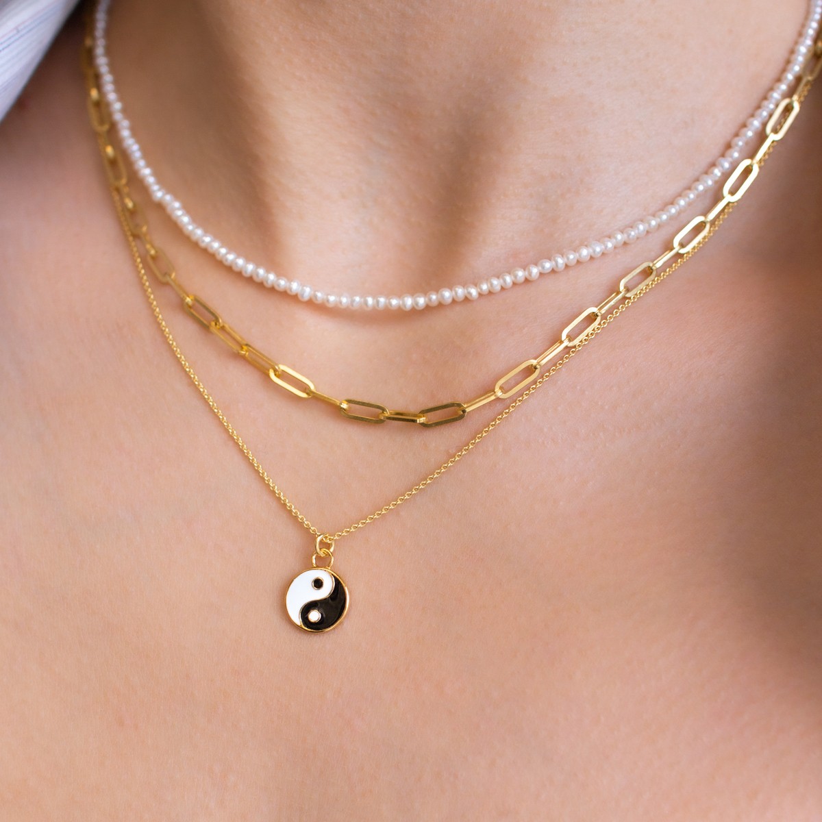 Yin Yang Halskette aus Gold Vermeil | Paeoni Colors