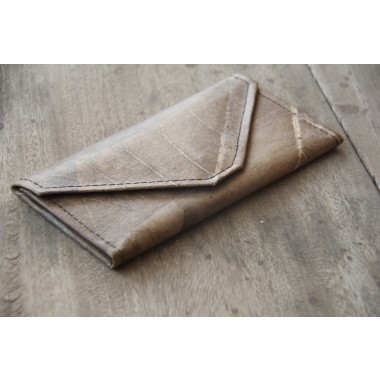 Portemonnaie aus recycelten Blättern / Nachhaltige vegane Brieftasche in schwarz / Grau