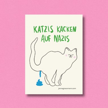 Stickerpack Katzis kacken auf Nazis ✿ Jenne Grassmann