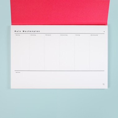 Wochenplaner mit Umschlag / Nr. 06 – rot & pink / frau rippe