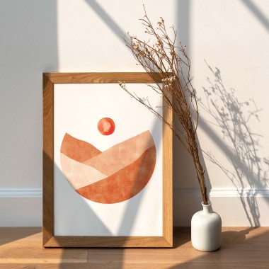 Paperlandscape | Kunstdruck | Landschaft Terrakotta | abstrakt | Kreis | verschiedene Größen