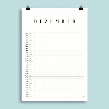 A3 Familienplaner Nr. 01 / 6 Spalten / ab sofort / frau rippe