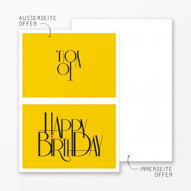 TYPOP 10-teiliges Set Geburtstagskarte "Happy Birthday to You" Klappkarten DIN A6 inkl. Umschläge weiss