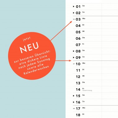 Jahresplaner Nr. 02 / 2 Spalten / ½ A3 / ab sofort / frau rippe