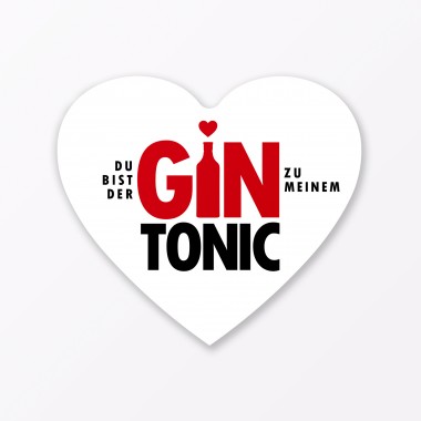 TYPOP Postkarte "Gin Tonic" in Herzform inkl. Umschlag