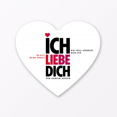 TYPOP Postkarte „Ich liebe Dich“ in Herzform inkl. Umschlag