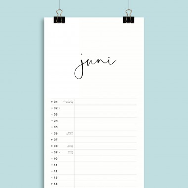 Jahresplaner Nr. 03 / 1 Spalte / ½ A3 / ab sofort / frau rippe