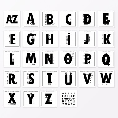 TYPOP 27-teiliges Set ABC-Karten "Ich liebe Dich von A-Z" quadratisch inkl. Verpackung