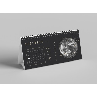 Mondkalender 2027 Tischkalender Schwarz // ShellyCreates
