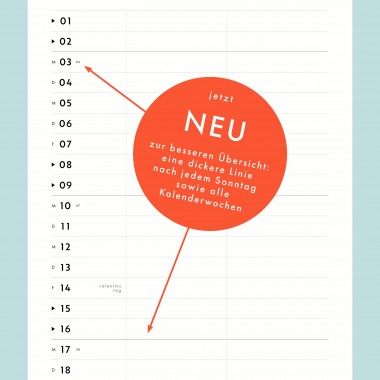 Jahresplaner Nr. 04 / 2 Spalten / ½ A3 / ab sofort / frau rippe