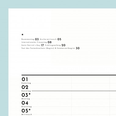 A3 Familienplaner Nr. 05 / 5 Spalten / ab sofort / frau rippe