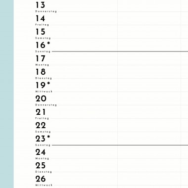 A3 Familienplaner Nr. 05 / 5 Spalten / ab sofort / frau rippe