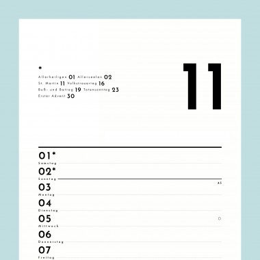 Jahresplaner Nr. 05 / 1 Spalte / ½ A3 / ab sofort / frau rippe