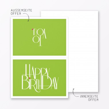 TYPOP 10-teiliges Set Geburtstagskarte "Happy Birthday to You" Klappkarten DIN A6 inkl. Umschläge weiss