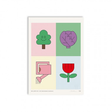 redfries garden icons – Kunstdruck DIN A3